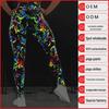 New Luminous High-Waist Yoga Pants - European & American Peach Print Sports Leggings for Women
