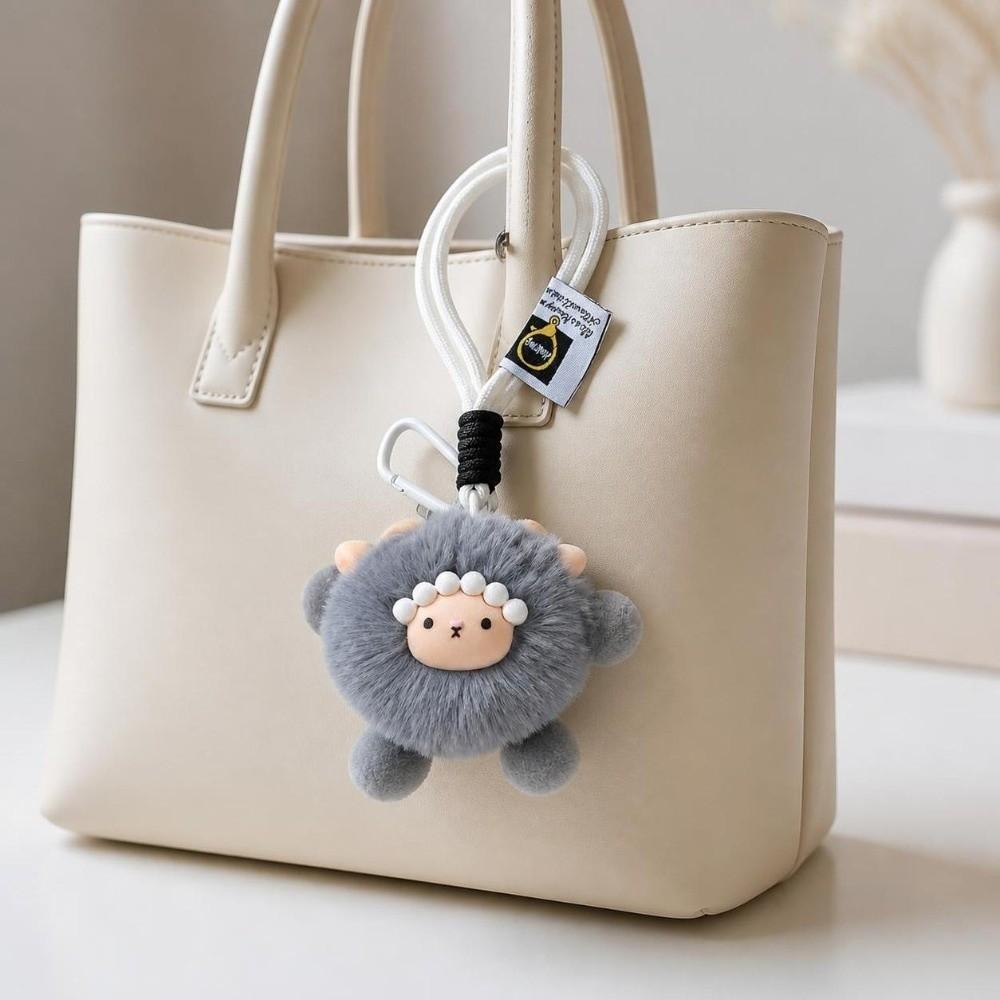Cartoon Plush Lamb Keychain Soft Doll Pendant Cute Backpack Pendant Gift
