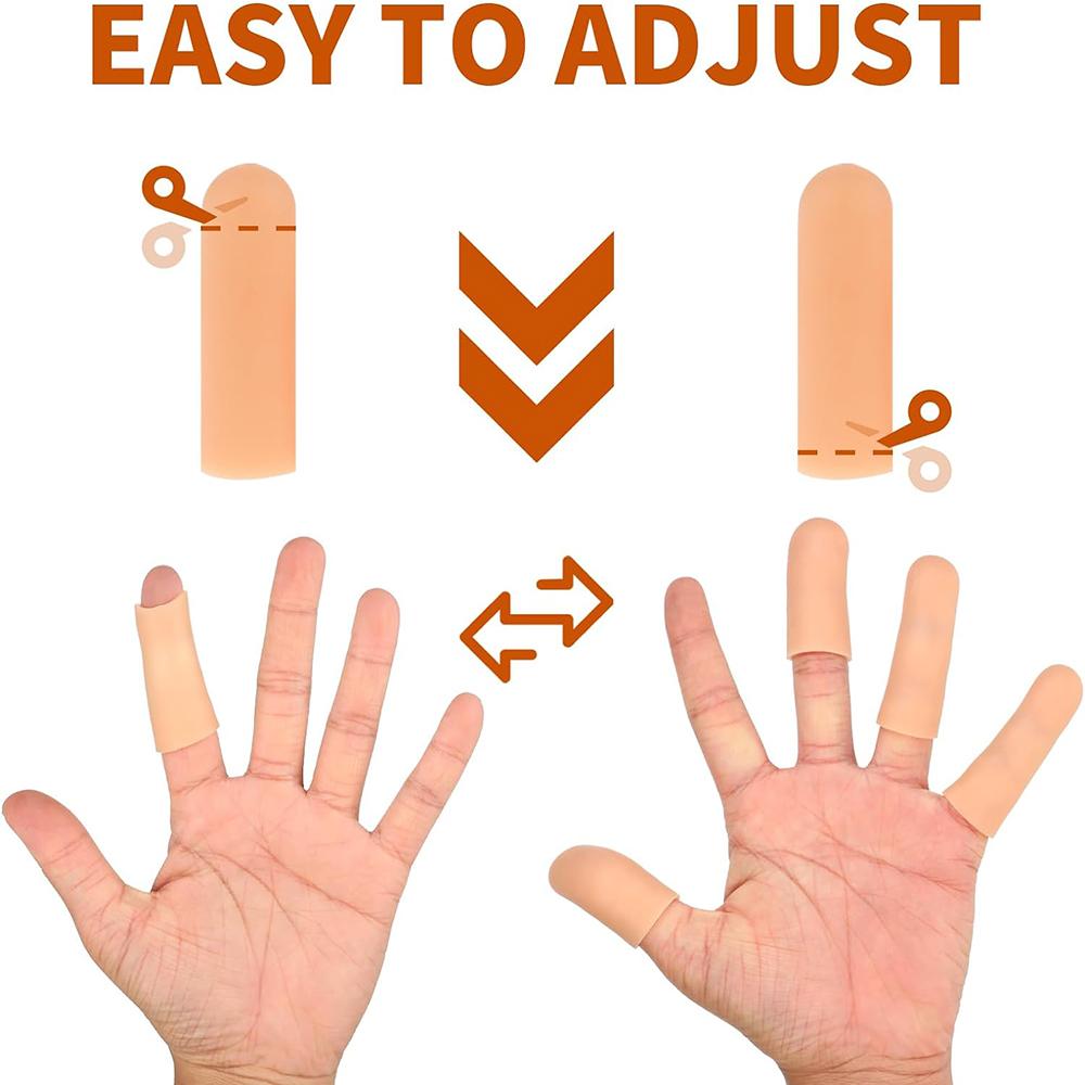 20 шт. напальчников, силиконовые протекторы для кончиков пальцев при трещинах пальцев, ранах
