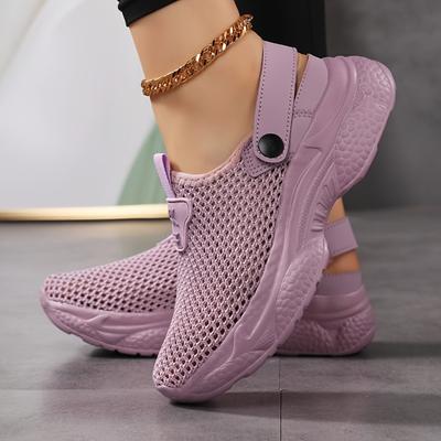 Сетчатые туфли на толстой подошве из ЭВА подходят для женщин как легкие шлепанцы на лето, увеличивающие рост.