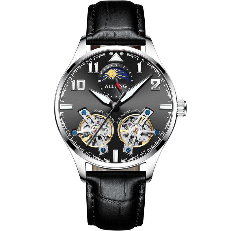 AILANG Мужские часы Новые тенденции Полые Ellow Boil Механические часы Мужские полностью автоматические часы