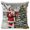 Christmas Pillowcase, Home Bedside Cushion, Linen Short Plush Printed Halloween Sofa Pillow