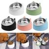 Pet Dog Feeding Bowl Stainless Steel Protect Cervical Anti-slip Durable Food Single Dish Drinking Tray Feeder for Dogs Cat Bowls
