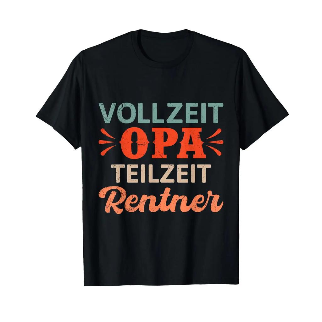 Vollzeit Grandpa Teilzeit Pensioner Funny Retirement T Shirt vintage Washed Versatile designer clothes Breathable Slightly