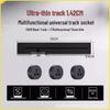 Ultra-Thin Black Movable Kitchen Track Rail with Universal Three-Hole Surface-Mounted Socket