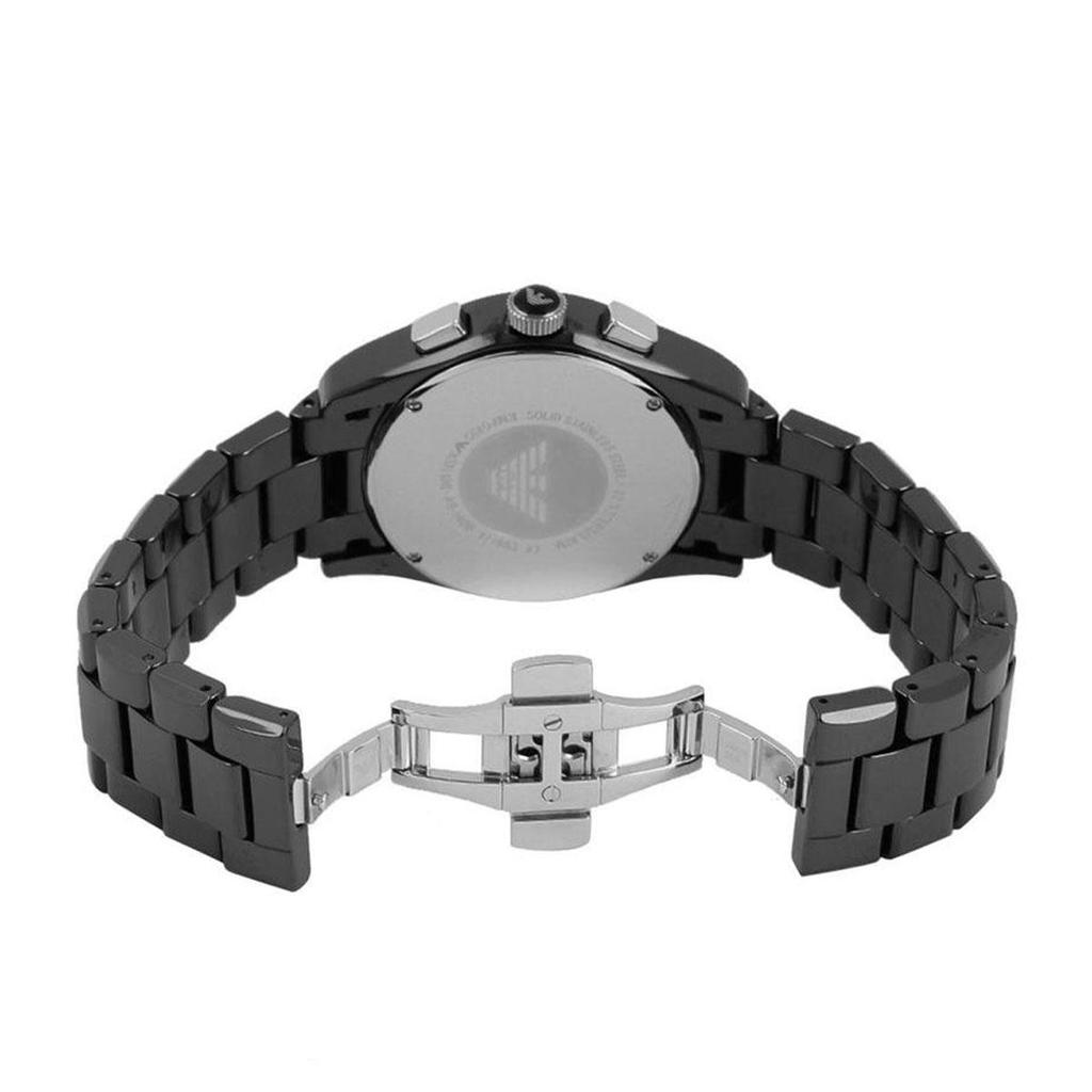 Emporio Armani AR1400 Valente Chronograph Black Dial Black Ceramic Men's Watch