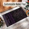 Rainbow Theme Crystal Velvet Floor Rug Personalized Custom Name Text Warm Carpet Home Decoration