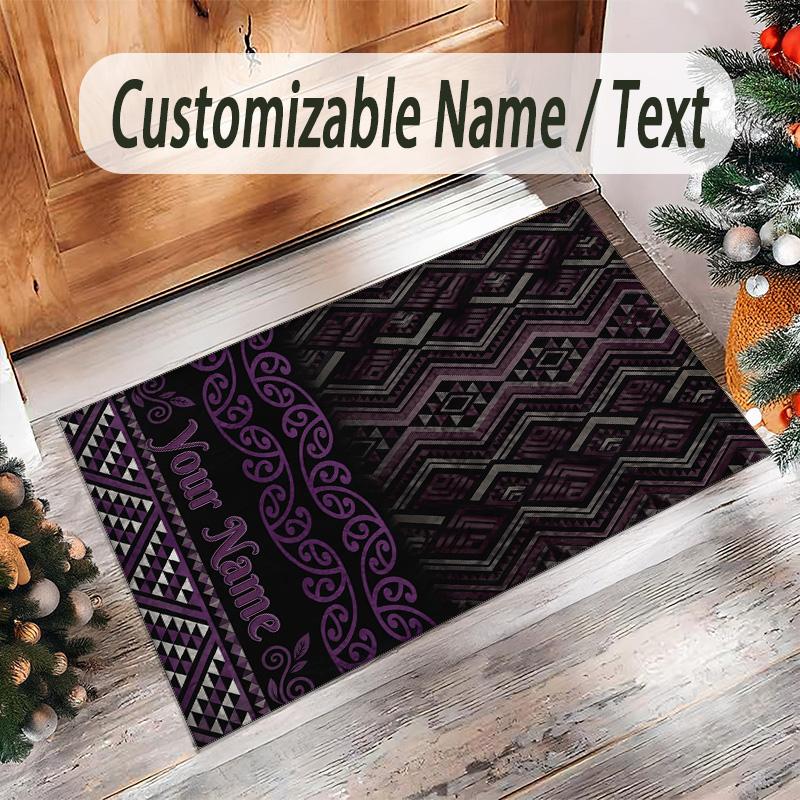 Rainbow Theme Crystal Velvet Floor Rug Personalized Custom Name Text Warm Carpet Home Decoration