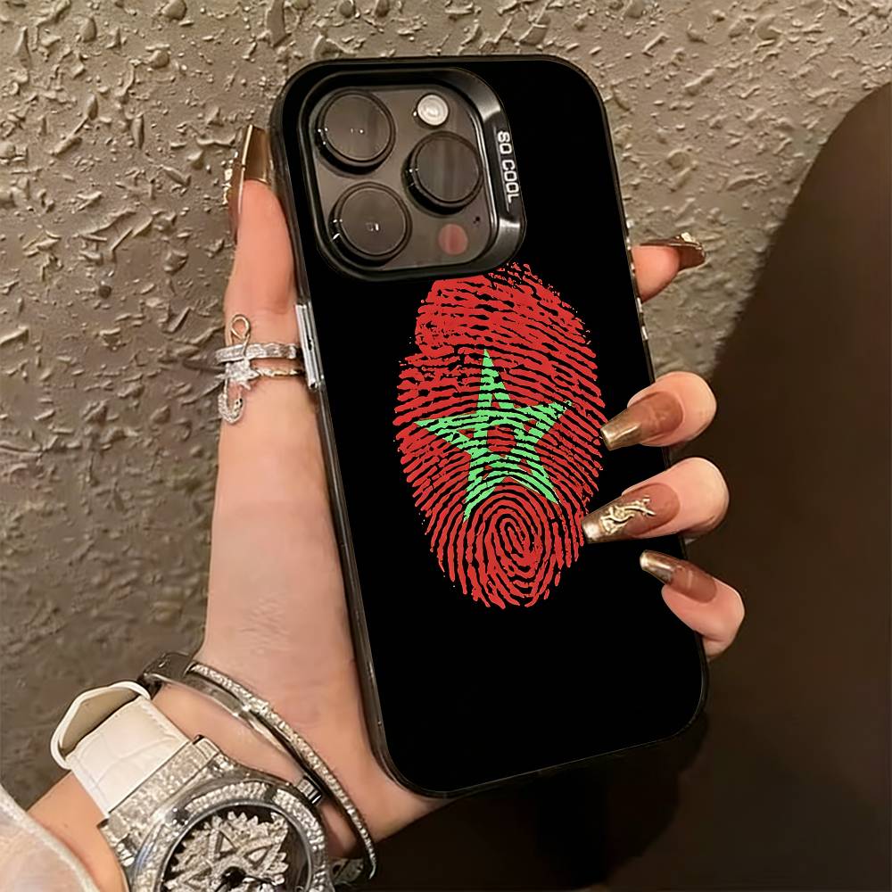 Чехол для телефона с флагом Марокко для iPhone 17,16,15,14,13,12,11 Plus,Pro Max,XS,Красочный серебристый чехол для телефона Funda Cover