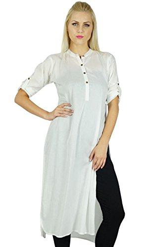 Bimba Women Classic Cotton Custom Kurti 3 4th Sleeve Formal Long Blouse