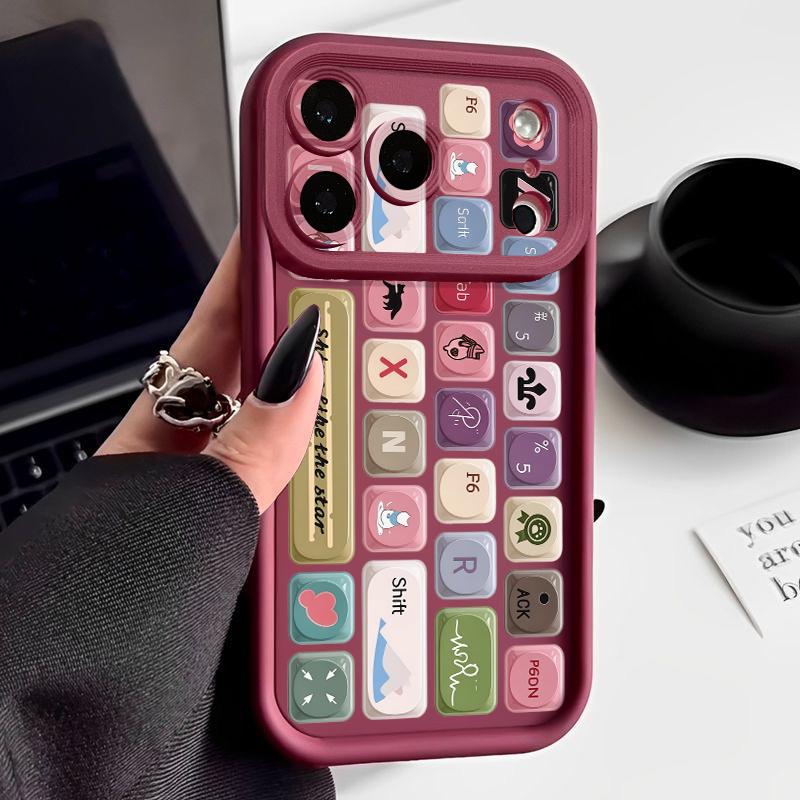Чехол с принтом «Цветные пуговицы и блоки» для iPhone 17 Pro Max 17e 16e, противоударный силиконовый мягкий бампер для iPhone 16 15 14 13 Pro Max 11