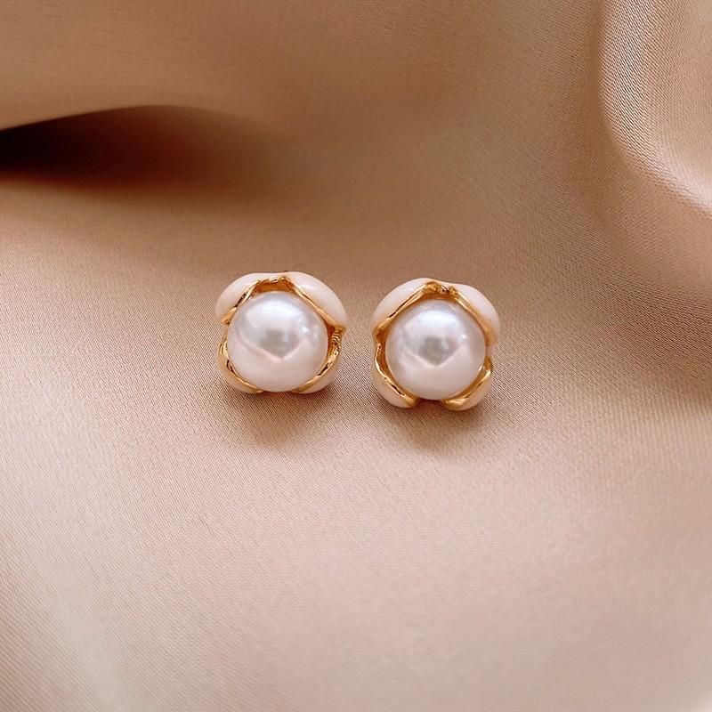 Silver Needle Monet Garden Drip Earrings French Court Style Exquisite Stud Earrings Design Sense Niche Light Luxury Earrings