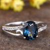 Серебряный цвет изысканный синий камень кольцо свадьба помолвка кольцо ювелирные изделия подарки для женщин MIT
