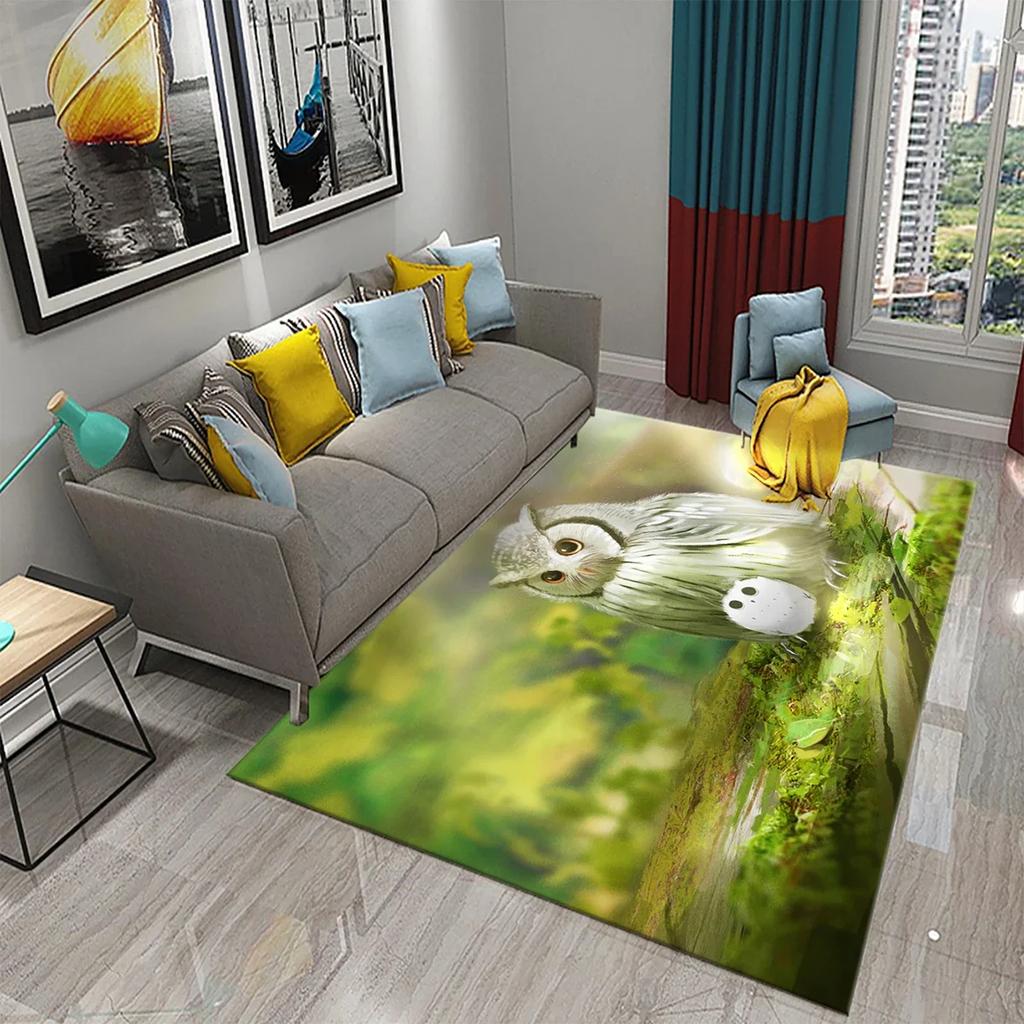 Прекрасный ковер с мультяшной совой для декора спальни, гостиной, коврик для пола, ковер для прихожей, милые коврики с животными, кухонный коврик, ванный коврик с противоскользящим покрытием