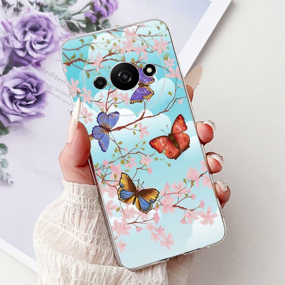 Case For Xiaomi Redmi A3 A3x Phone Cover New Stylish Flower Girls Pattern Soft Silicone Back Funda For Xiaomi Poco C61 C 61 Capa