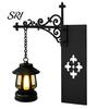 Portable Battery Powered Lamp Halloween Bookshelf Light, Vintage Metal Decorative Shelf Lamp, Miniature Chandelier for Bookcase Warm LED Nightlight