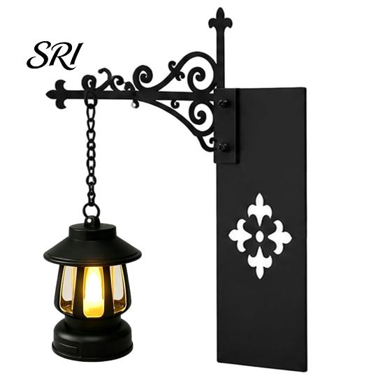 Portable Battery Powered Lamp Halloween Bookshelf Light, Vintage Metal Decorative Shelf Lamp, Miniature Chandelier for Bookcase Warm LED Nightlight