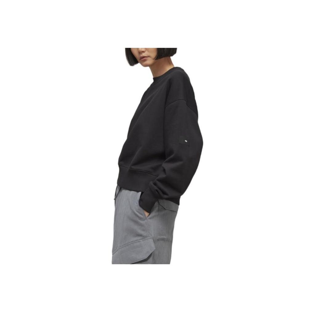 Y-3 SS23 Однотонная толстовка с круглым вырезом и длинными рукавами, унисекс, черная толстовка H44791