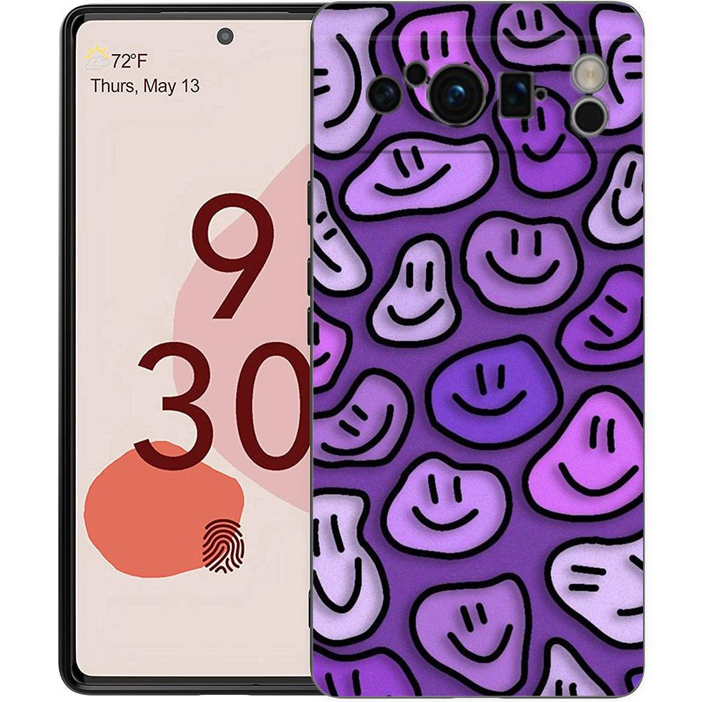 Модный Простой Чехол-Накладка с Лицом Улыбки для Пары на Телефон Google Pixel 8 7 6 7A 6A Pro 5G Ударопрочный Силиконовый 9 Pro XL 8 Pro 5G