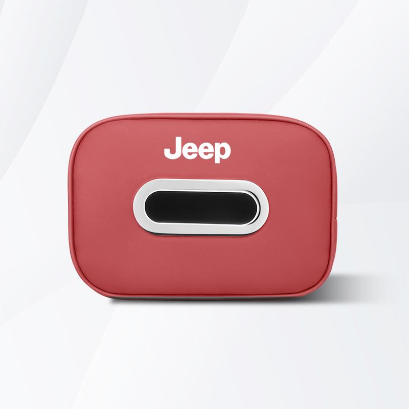 Leather Car Tissue Box Hanging Vehicle Storage Bag For Jeep Wrangler JL Renegade Grand Compass Gladiator Cherokee Patriot Willys AJQ1