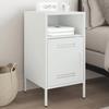 VidaXL Bedside Table, Bedside Cabinet with Door, Nightstand with Compartment, Bedroom Nightstand, White 843076