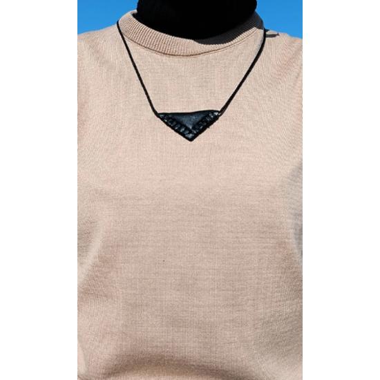 Kayı Cevşen Молитвенное треугольное ожерелье Амулет из натуральной кожи Закрытый Cevsen