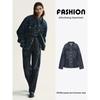 Za2025 Autumn New Women Clothes All-Match Button Denim Lapel Jacket Long Sleeve Outerwear 5252277 400