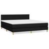 3140715 vidaXL Lit à sommier tapissier avec matelas Noir 180x200 cm Tissu