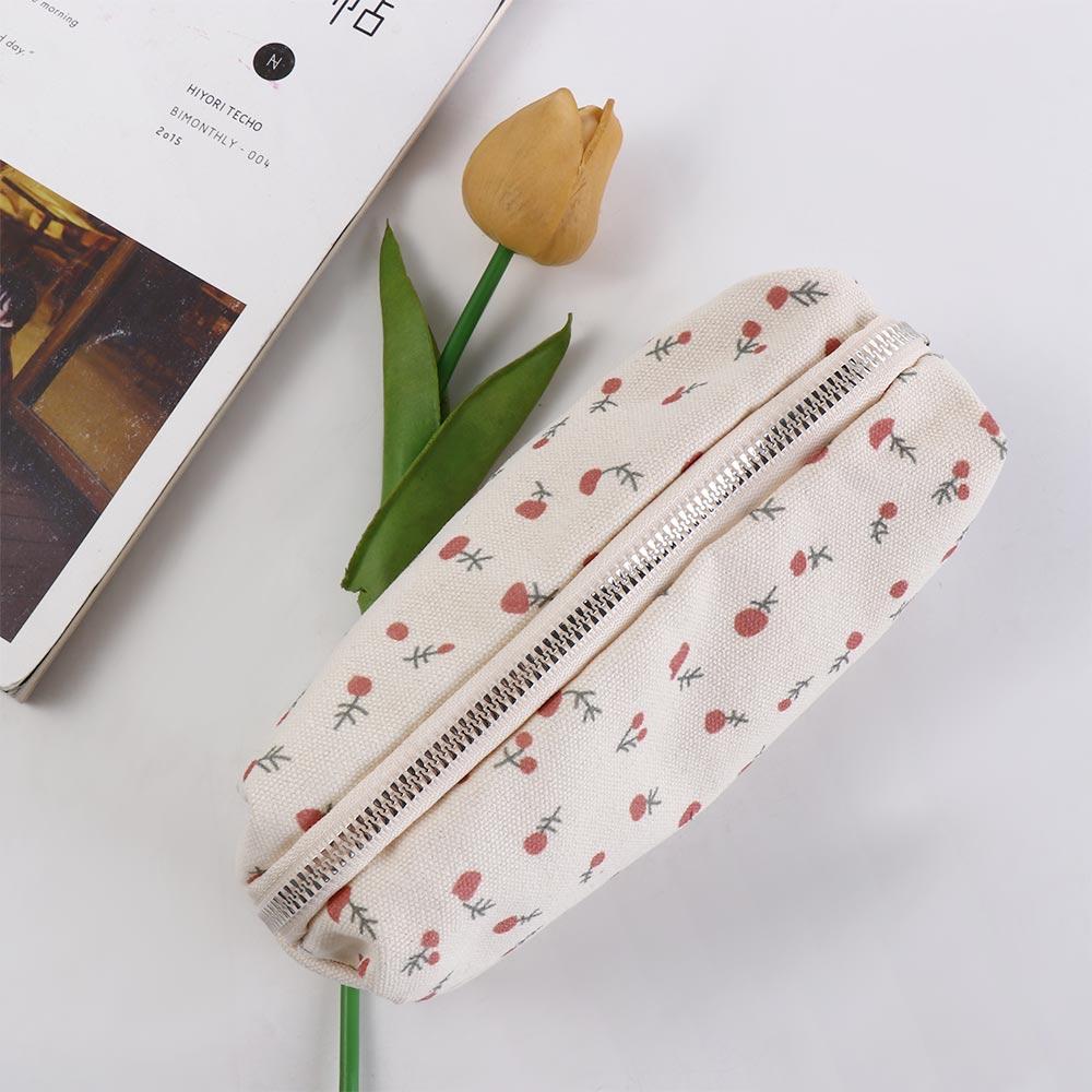 Fresh Style Floral Pencil Bag Small Flowers Pen Bag Pen Box Pencil Cases Makeup Bag