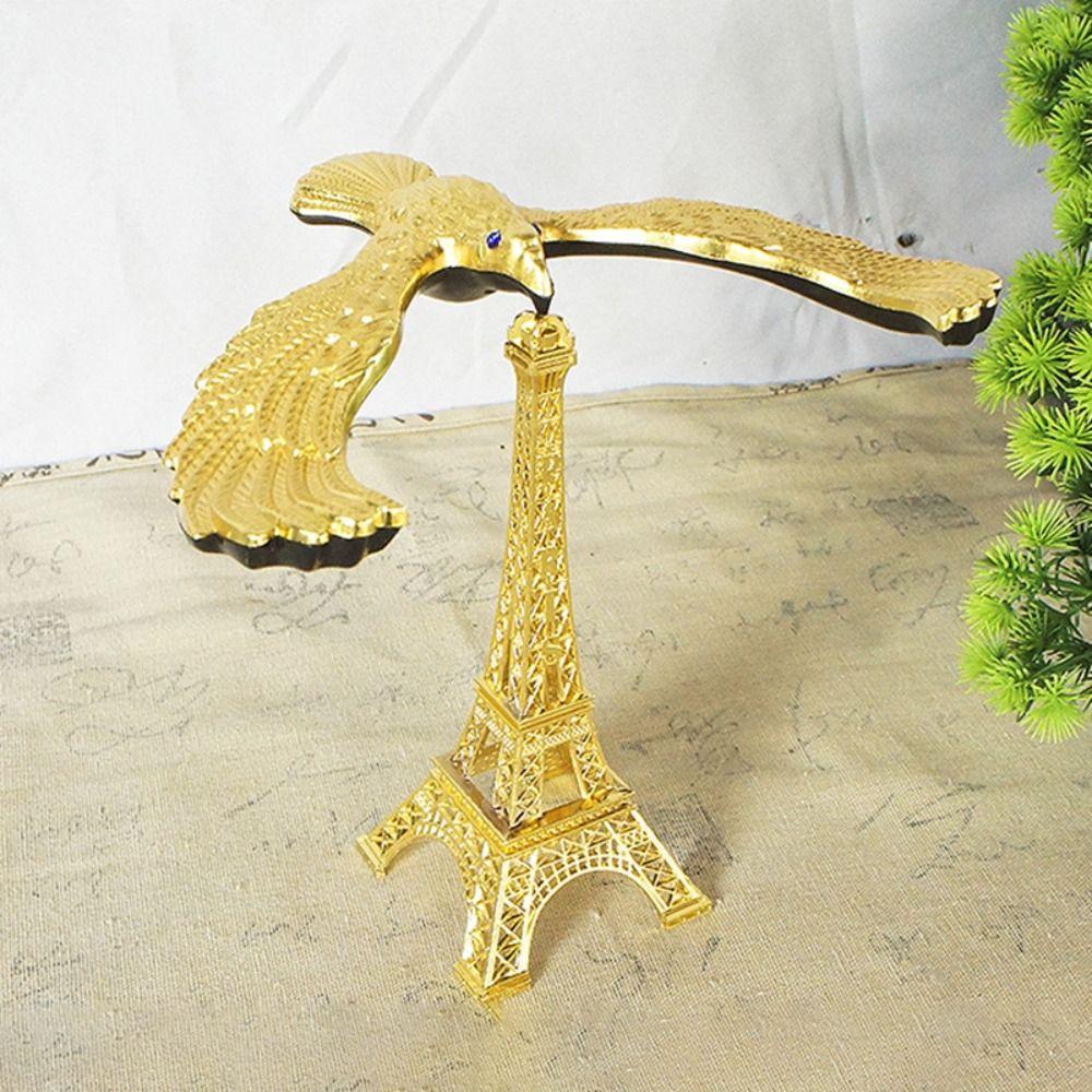 Home Office Decor Eiffel Tower Building Metal Figurines Charms Gravity Bird