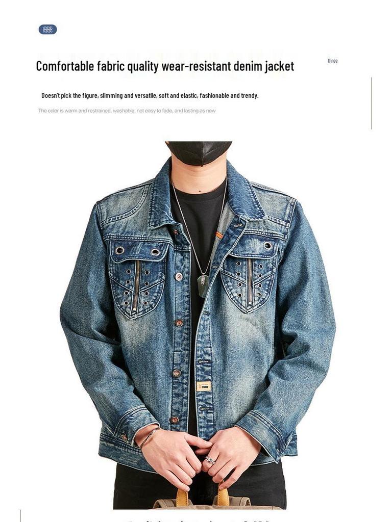 2025 Men's Retro Denim Jacket | American Vintage Style | Casual Outerwear