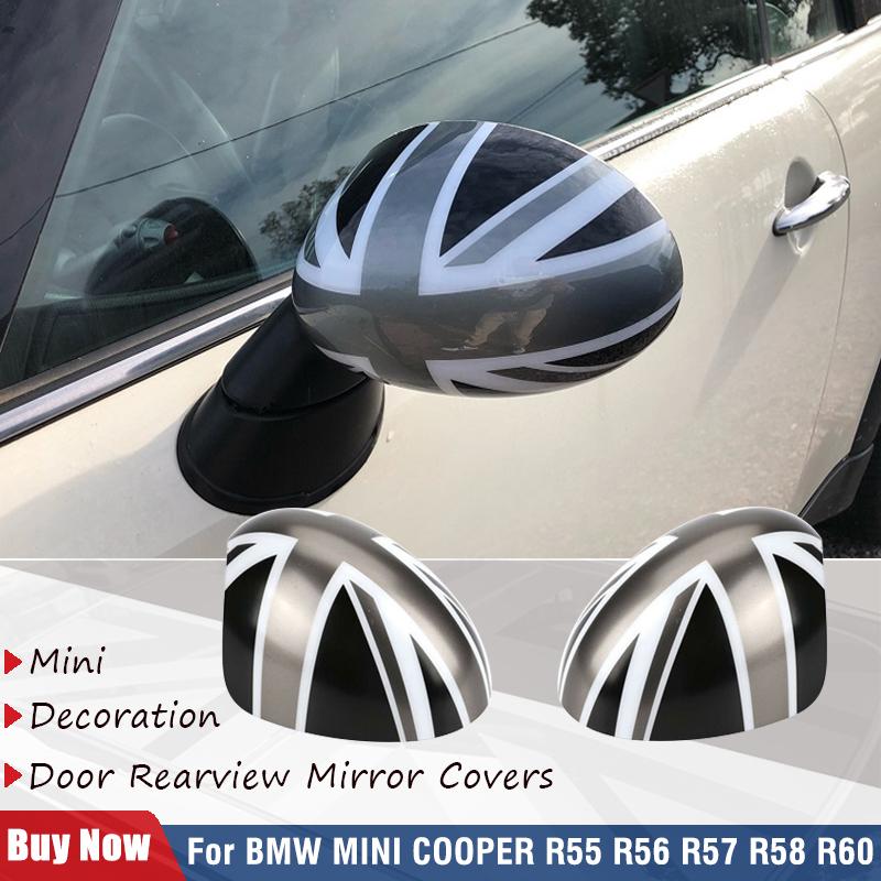2pcs Manual Union Jack Fold Wing Mirror Caps Cover For BMW MINI COOPER R55 R56 R57 R58
