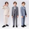 Boys' Solid Color Tuxedo Suit - Spring/Autumn British Style Blazer and Piano Performance Set