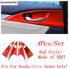 Steering Wheel / AC Air Vent / Window Lift / Gear Shift Panel / Handle Bowl Cover Trim Accessories For Honda Civic 2016 -