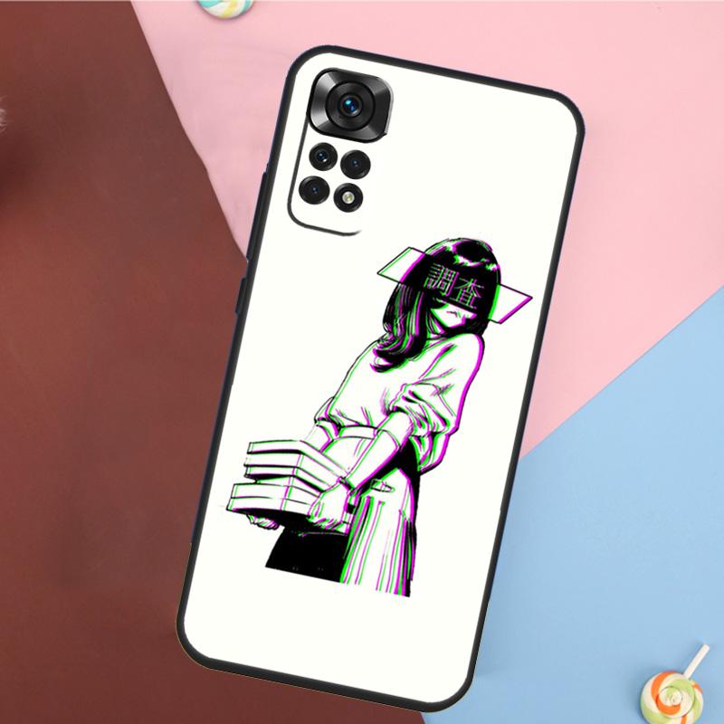 Грустная японская эстетичная арт-обложка для Xiaomi Redmi Note 14 13 12 9 10 11 Pro 9S 10S 11S 12S Redmi 14C 10C 12C 13C Чехол