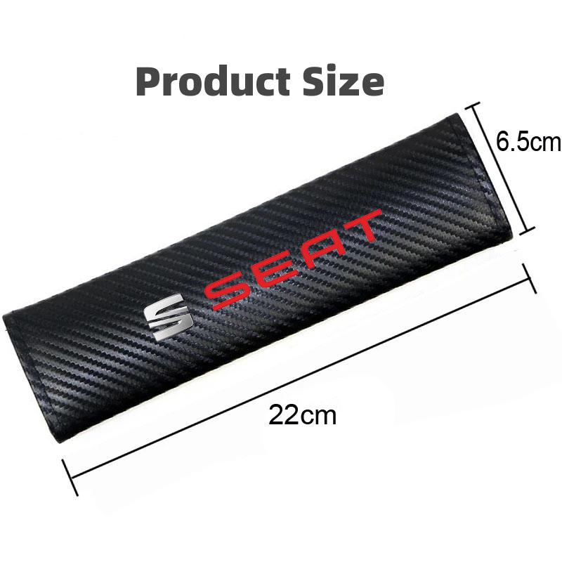 xkzh8 Car Carbon Fiber Seat Belt Protective Shoulder Cover for Seat Ibiza Leon Ateca Altea Arona Tarraco Toledo Exeo Auto Accessories