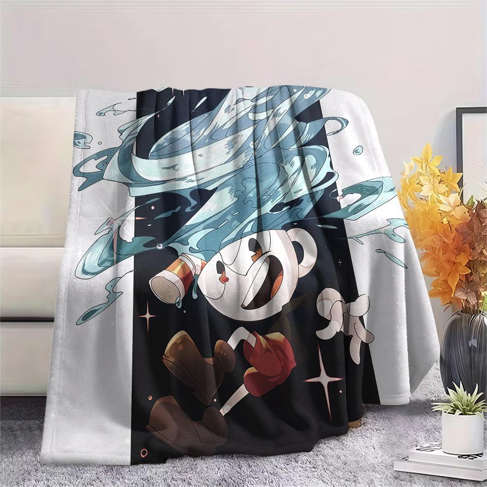 Cuphead Flannel Blanket, High quality Comfortable for All Seasons, Home Decor, Warmth and Comfort