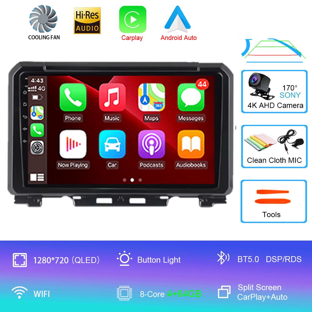For Suzuki Jimny JB64 JB74 2018 2019 2020 Antoradio Android 14 2 Din Car Multimedia Stereo Player GPS Navigation Wifi DSP 9 Inch