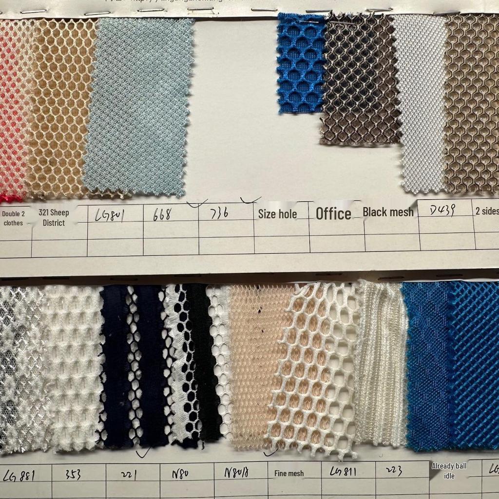 Двусторонняя полиэстер-нейлоновая сетчатая ткань для обуви, головных уборов, сумок, багажа, сидений и одежды для йоги