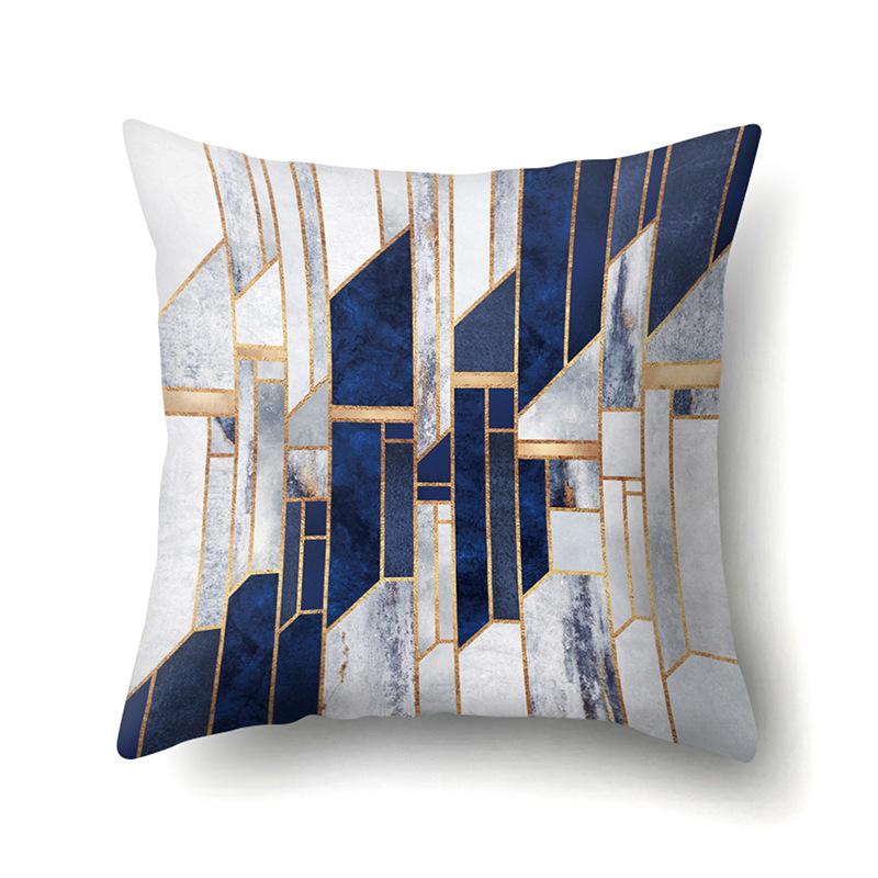 Ins Marble Polyester Pillowcase Car Decoration Home Printed Car Waist Cushion Pillowcase Pillowcase Car Decoration