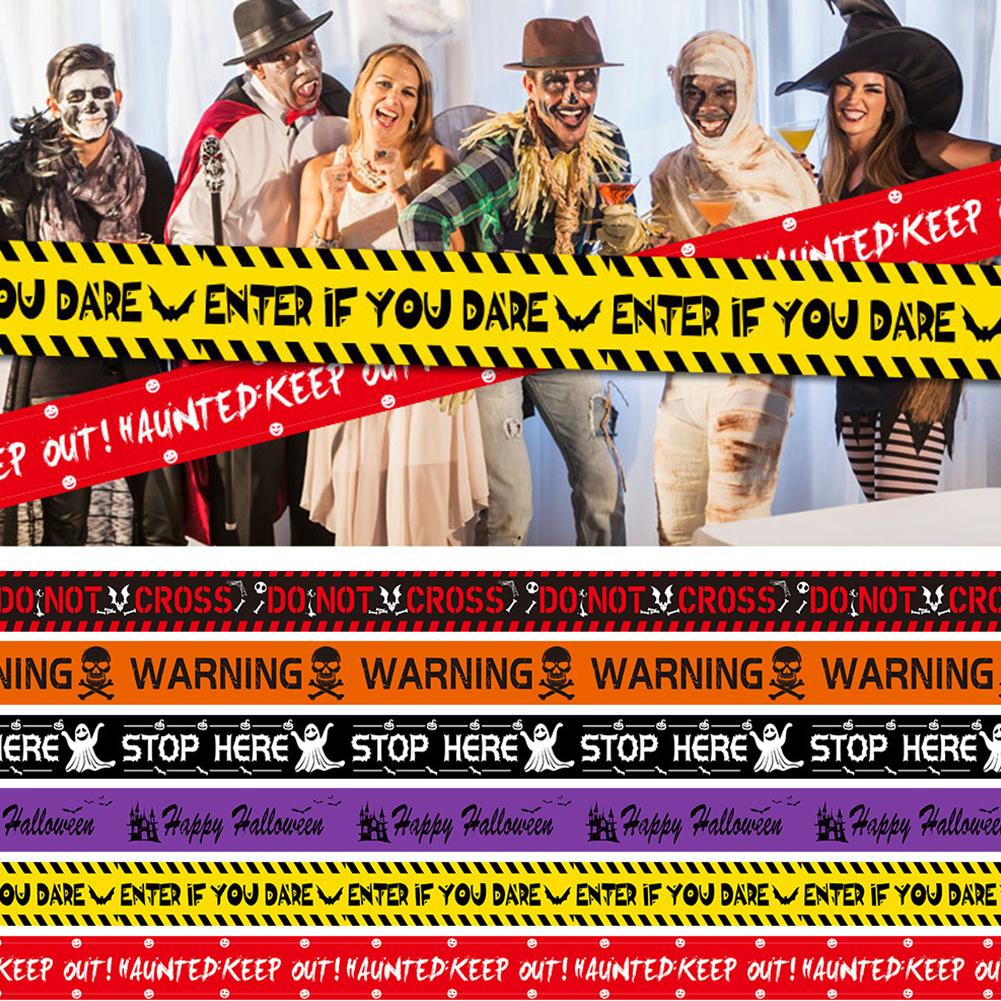 Halloween Warning Tape Caution Barrier Festival Warning Streamer Spooky Party Haunted House Outdoor Porch Yard Halloween Decoration Supplies