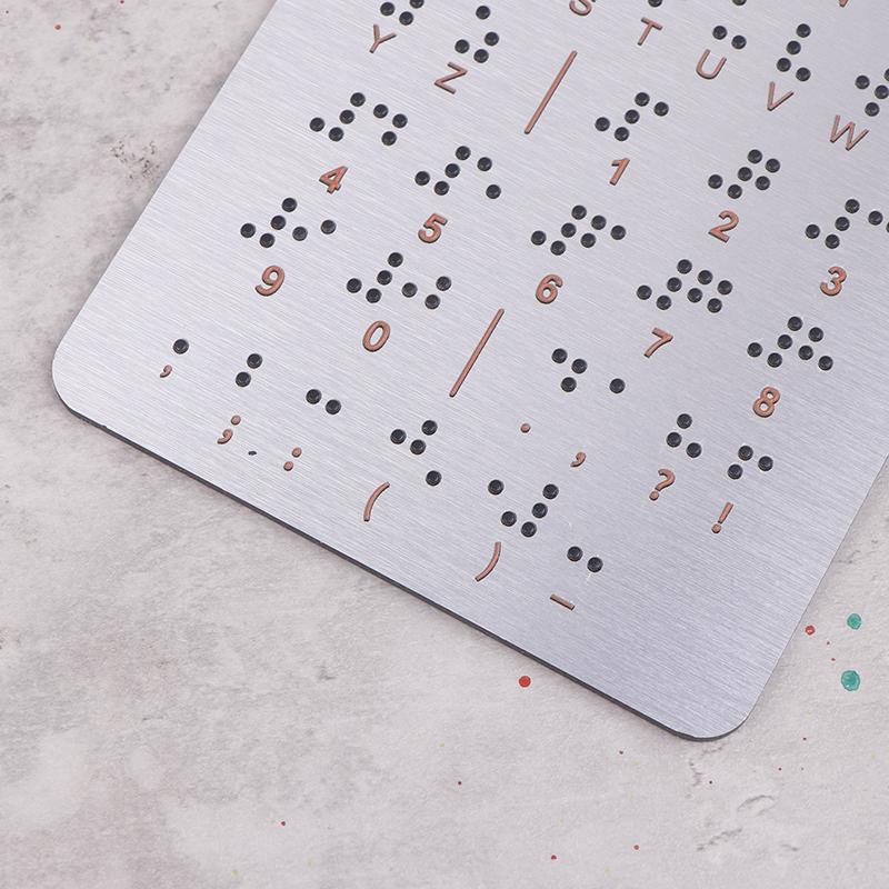 Braille Alphabet And Numbers Learning Tool - Durable Metal Tactile Bump Reading Floor-Mounted Eco-Friendly Lightweight