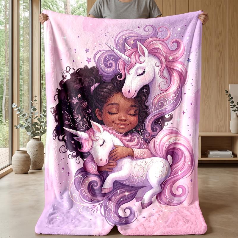 Girl Who Loves Spiders Theme blanket Lightweight Warm Flannel Blanket Decorative Throw Blanket for Home Decoration