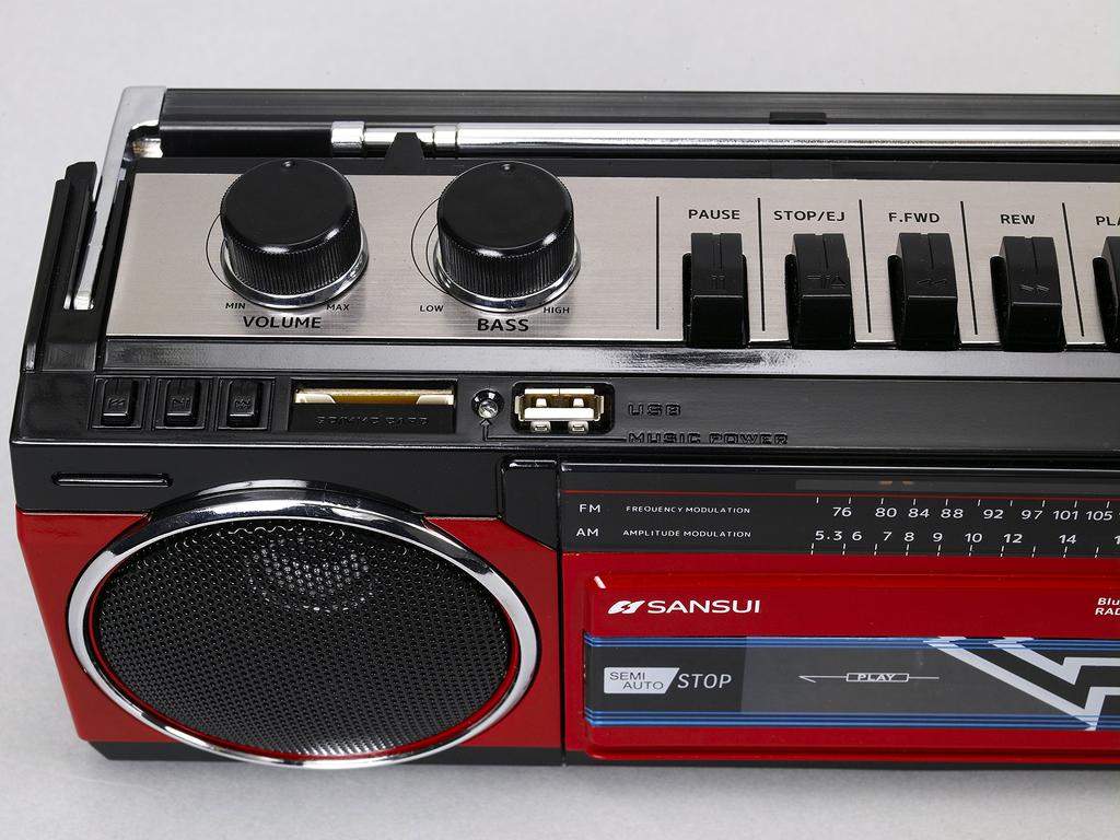 SANSUI Bluetooth-радиокассетный плеер с картой воспроизведения MP3 [совместим с USB/SD] SCR-B2 [RD]