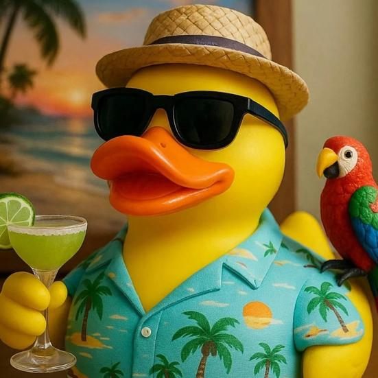 Tropical Jimmy Buffett Parrot Duck Ornament Island Vibes Decor Colorful