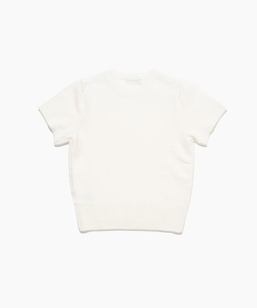 TTUDEMENT Angora Half Sleeve Pullover Cream
