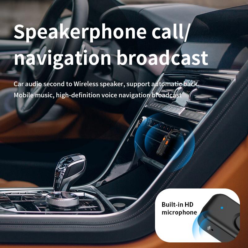 Bluetooth 5.4 Audio Adapter Receiver Transmitter 3.5mm AUX Wireless Audio Adapter HIFI Music With HD MIC For TV Car Headphones