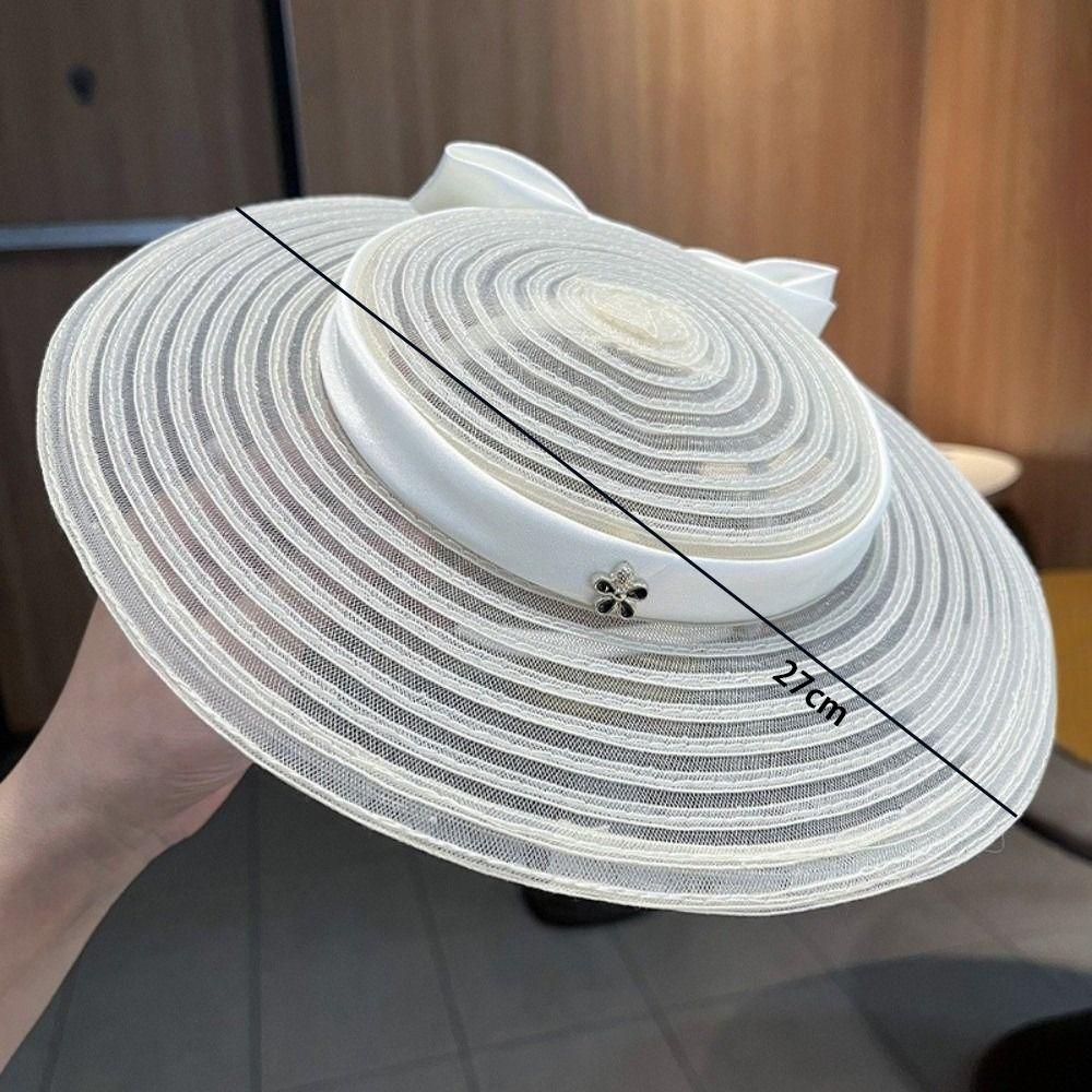 Elegant Wide Brim Fascinator Sun Protection Mesh Fascinator Fashion Kentucky Hat Women’s