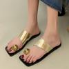 2024Женские плоские шлепанцы Летняя мода Дизайнерский бренд С открытым носком Уличные повседневные сандалии Женские шлепанцы для пляжа с квадратным носком и перемычкой для пальца