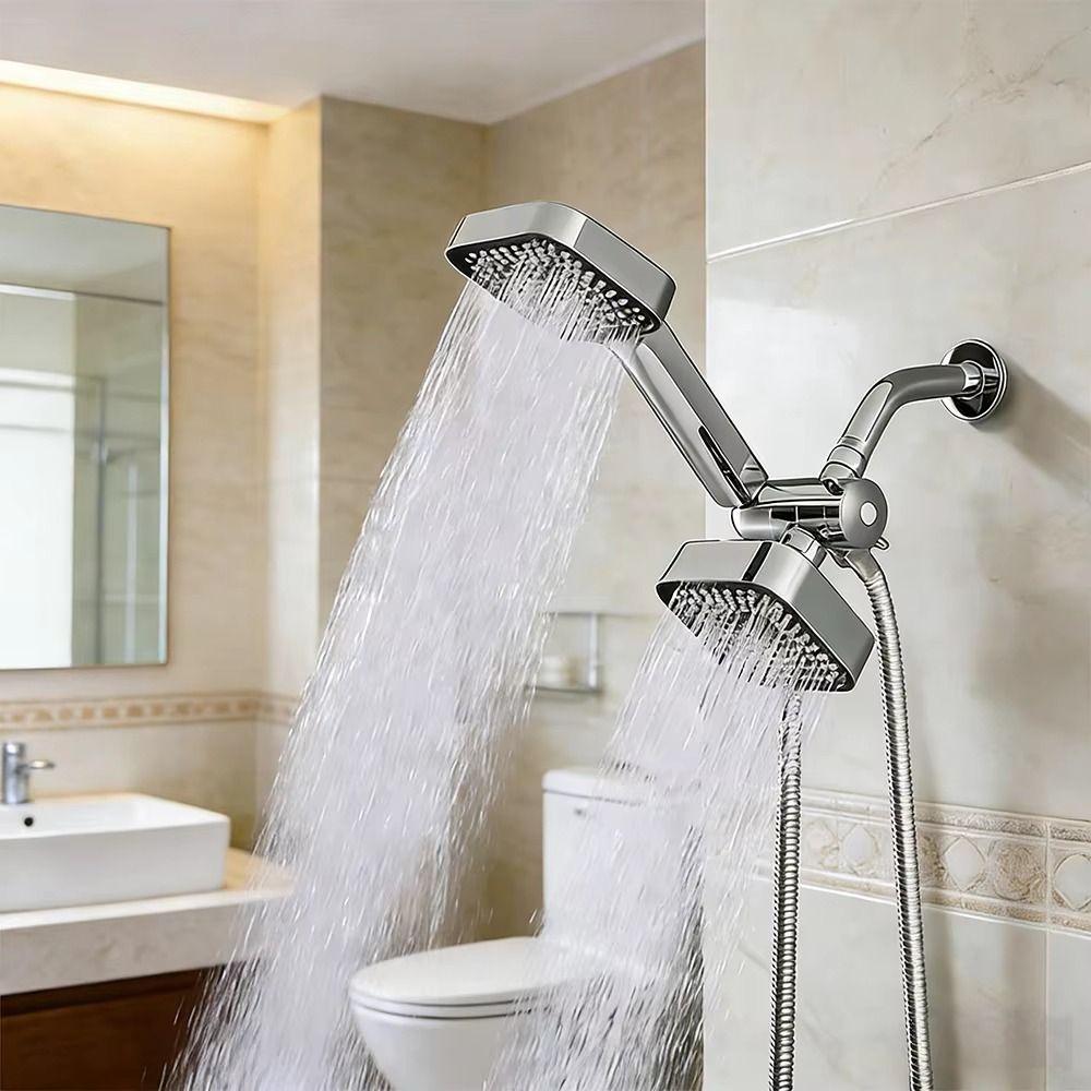 Matching Bracket Square Handheld Shower Set Flexible Hoses Three-way Water Distributor Daily Use